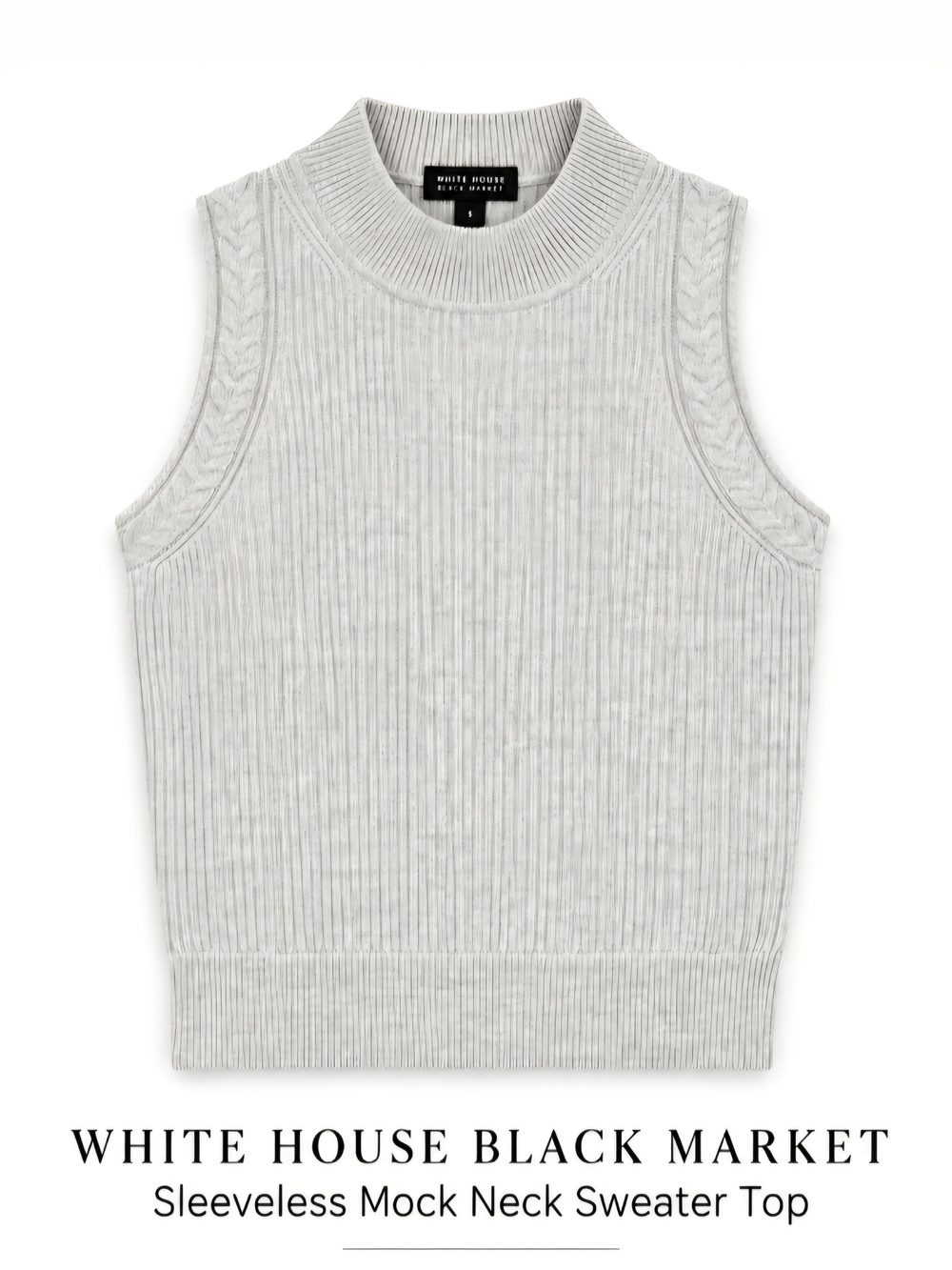 White House Black Market Kids' Sleeveless Mock Neck Sweater Top - Light Gray